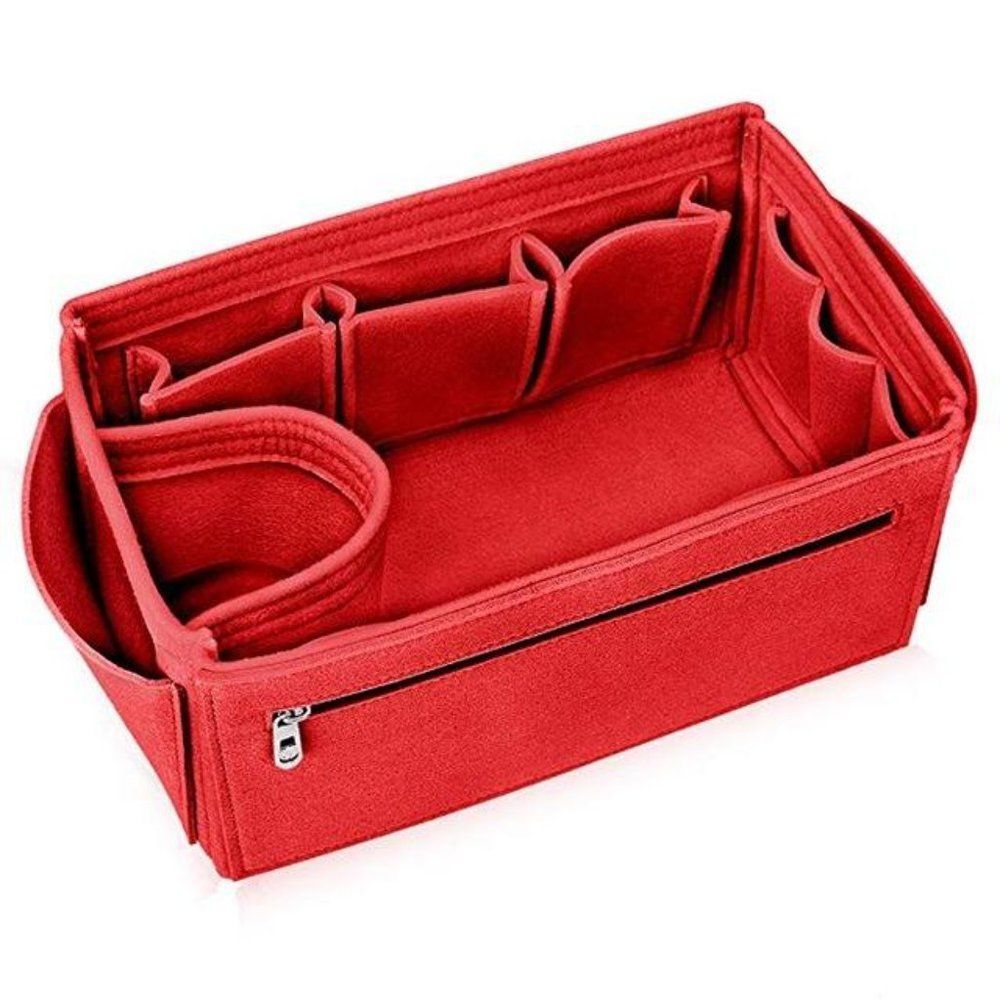 Insert/Organizer- Medium- Designer Handbags/Totes -Bright Red Style2- NWT